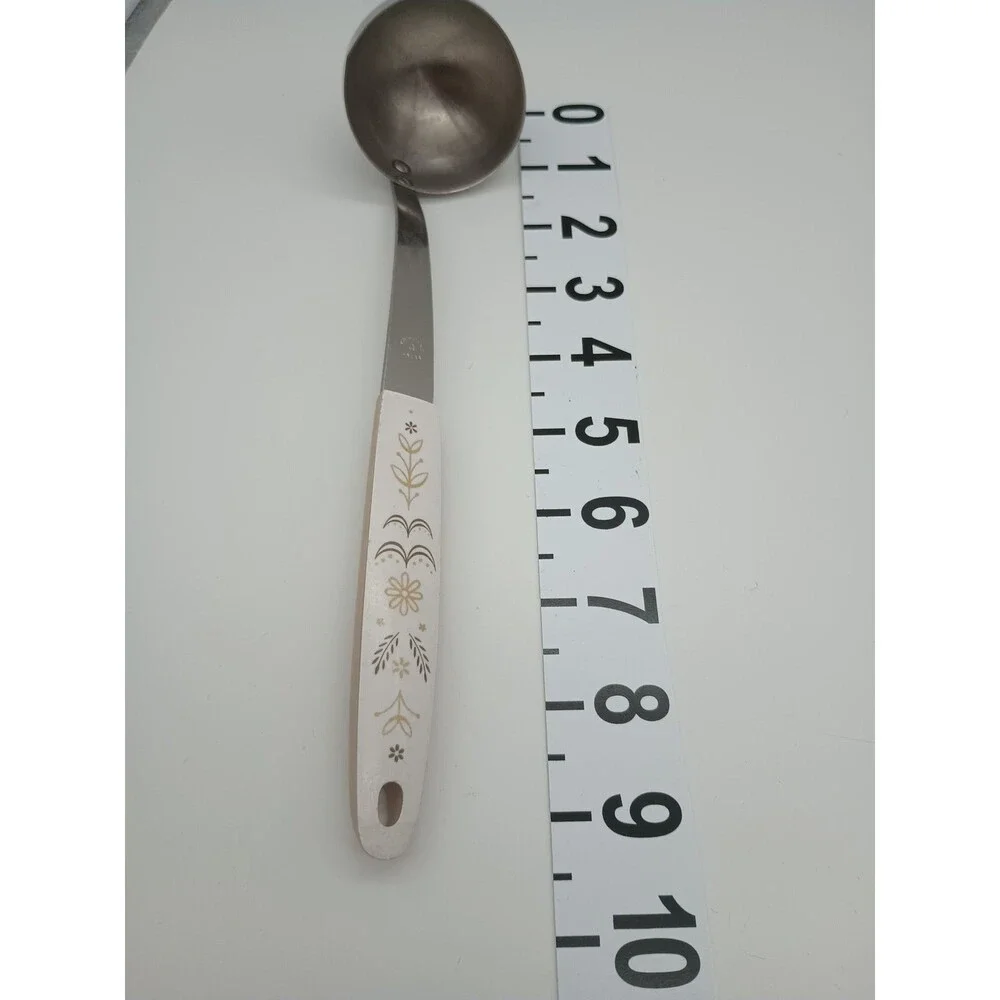 Vtg Flint Ekco Harvest Wheat Stainless 5 Piece Serving Set Slotted Spoon Ladle